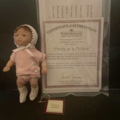The Ashton-Drake Gallaries Pretty as a Picture Vinyl Newborn In Box With COA