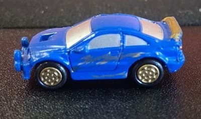 Small Hasbro Micro Machine Rally Car in Gold & Blue Rare