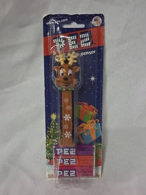 2010 PEZ PACKAGES CHRISTMAS SANTA OR REINDEER DISPENSER W/ SNOWFLAKES COLLECTOR