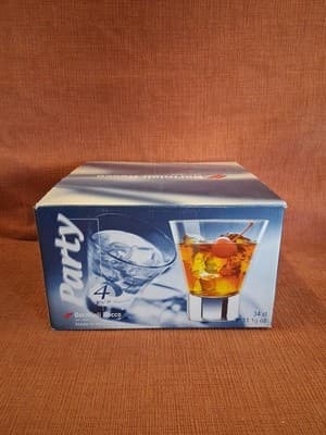 Bormioli Rocco Italy Set of 4 Old Fashioned Glasses, Lowball Glasses, 11 1/2 Oz