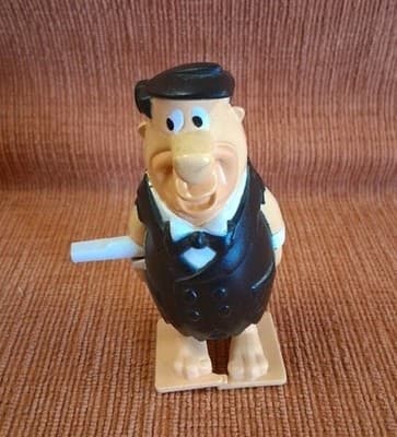 Vintage 1997 Hanna-Barbera Wind-Up Tuxedo Fred Flintstone Burger King Toy