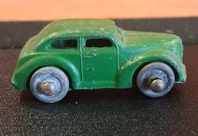 Vintage 1940 Barclay Diecast Green Coupe Miniature Toy Car Tootsie Metal Wheels