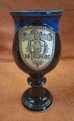 VTG Chalice Goblet 1997 King Richard’s Faire Renaissance Fest Blue/Black RARE