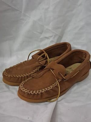 Vintage Handmade Hard Sole Slipper moccasin Size 9 GREAT CONDITION With Box