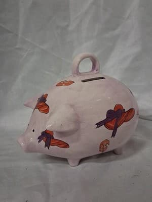 Vintage Ceramic Piggy Bank Nantucket Home Hat And Lips Design