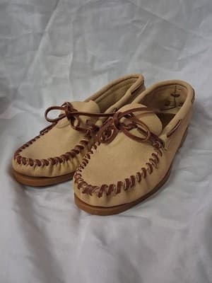 Vintage Handmade Hard Sole Slipper moccasin Size 7 GREAT CONDITION With Box