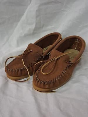 Vintage Handmade Hard Sole Slipper moccasin Size 9 GREAT CONDITION With Box