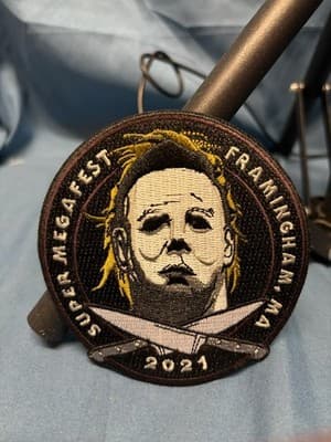 Halloween Michael Myers Megafest Framingham MA Horror Embroidered Patch 3.75x3"