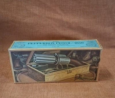 Pepperbox Pistol - 1850 Antique Avon Perfume Bottle NIB