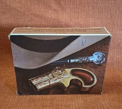 AVON DERRINGER DECANTER Deep Woods Cologne Empty In Box Double Barrel Pistol