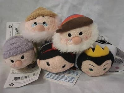 Disney Snow White & The Seven Dwarfs Tsum Tsum 3.5" Mini Plush Lot Of 5 Nwt