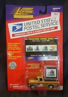 Johnny Lightning U.S. Postal Service Prehistoric Animal Series 1955 Chevy Cameo
