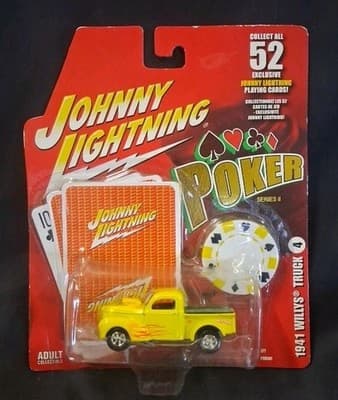 2005 JOHNNY LIGHTNING POKER SERIES II - 1941 WILLYS TRUCK YELLOW # 4