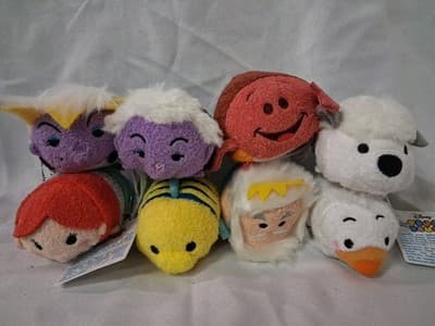 Disney Tsum Tsum Little Mermaid 8 Pc Plush Set 3.5" New w/ Tags Rare Lot