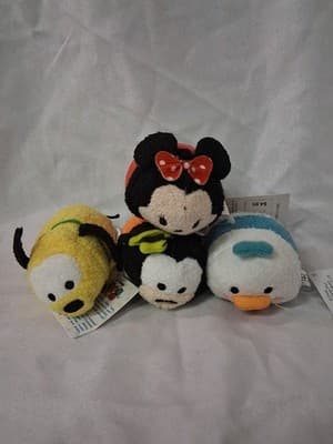 Disney Collection Minnie Donald & Pluto Tsum Tsum Mini Plush Lot Of 4 Nwt