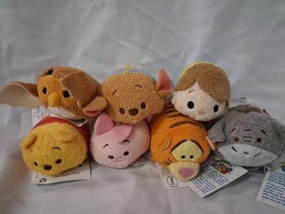 Disney Tsum Tsum Mini 3 1/2" Winnie the Pooh Piglet Owl Tigger Set Of 7 NWT