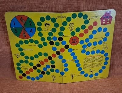 Vintage Blondie & Dagwood Comics Race for the Office Game Board Working Spinner