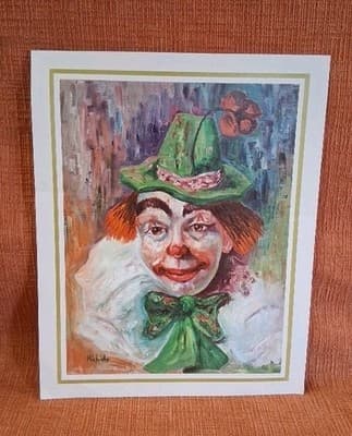 Vintage clown Art Print by Artist Michele 10x8