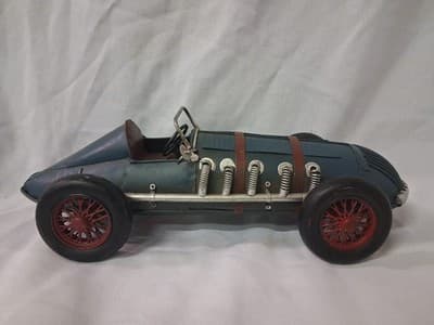 Blue Vintage Style Model Car Figurine Decor