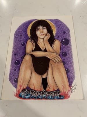 Rare Original Sexy Woman Fantasy Art Drawing Sketch Artist Signed