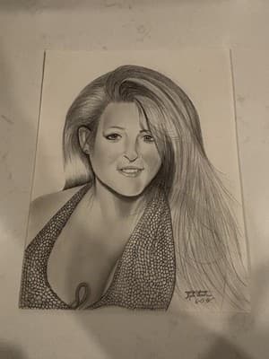 Rare Original Sexy Fantasy Art Drawing Sketch Artist Signed Kyle Anett 1998