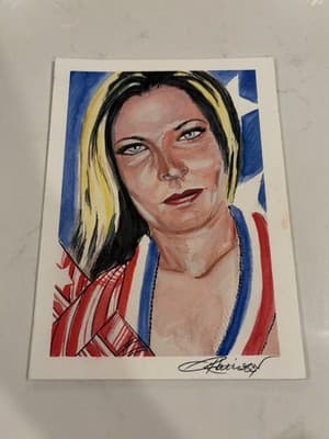 Rare Original Sexy Fantasy Art Drawing Sketch Artist Signed American Girl