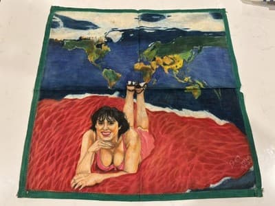 Rare Cloth Original Woman Sexy Fantasy Art Drawing Sketch Artist Signed
