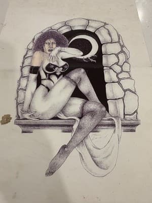 Wow Rare Sexy Woman Print Fantasy Art Drawing Sketch Artist Signed Yr 2000
