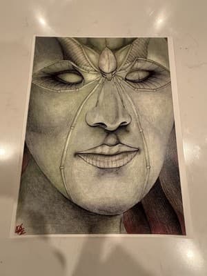 Fantasy Woman Art Drawing Sketch Artist Signed Print