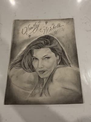 Sexy Woman Smiley Michelle Fantasy Art Drawing Sketch