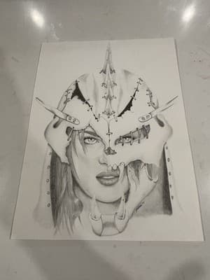 Rare Original Sexy Fantasy Art Drawing Sketch Artist Signed