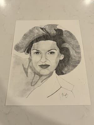 Rare Original Portrait Art Drawing Sketch Artist Signed