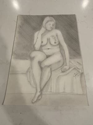 Rare Original Sexy Fantasy Art Drawing Sketch Artist Signed