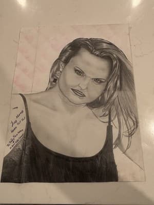 Rare Original Woman Portrait Fantasy Art Drawing Sketch "Love always "