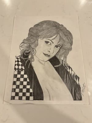 Rare Original Sexy Woman Portrait Art Drawing Sketch Artist Signed