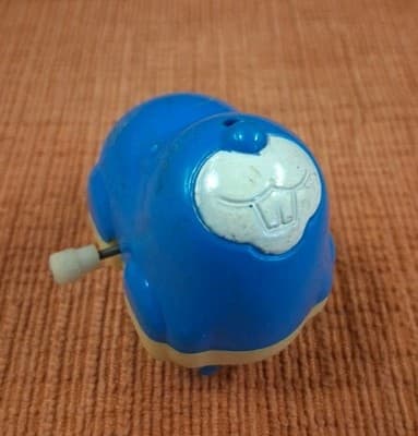 Vtg Swimmng Beaver Blue Wind-Up Plastic Toy Made In Japan 1980s Works Bandai
