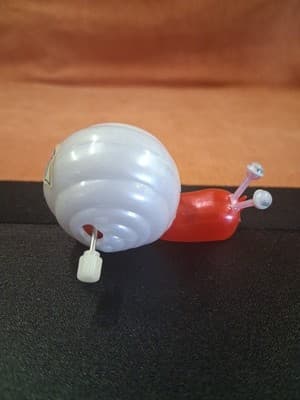 Cute Snail Vintage Wind-Up Plastic Toy Made In Japan 1980s