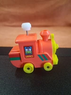 Keroppi Geeen Frog Train Pop Up Wind-Up Toy Sanrio Retro Vintage 1992 RARE Works