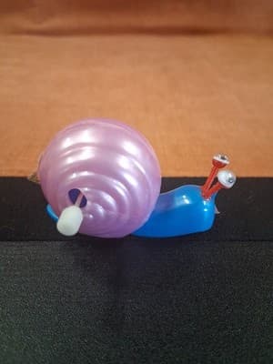 Cute Pink Snail Vintage Wind-Up Plastic Toy Made In Japan 1980s
