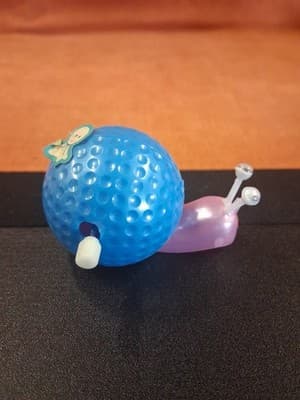 Cute Blue Snail Vintage Wind-Up Plastic Toy Made In Japan 1980s