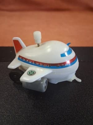 Vintage Airplane Jet Shinsei Wind-Up Plastic Toy Made In Japan 1980s As Is
