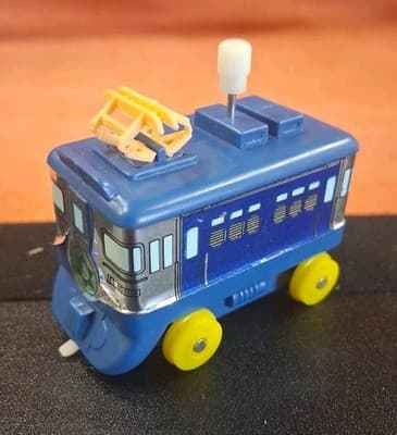 Vintage Train Car Wind-Up Plastic Toy Made In Japan 1980s