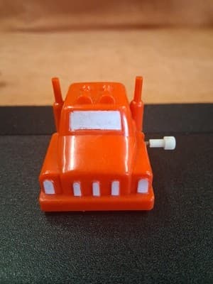Vintage Truck Red Wind-Up Plastic Toy Made In Japan Bandai 1980s