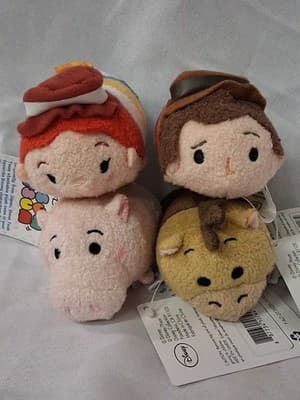 Lot of 4 Disney Tsum Tsum Toy Story Characters 3.5" Mini Plush Woody Pig NWT