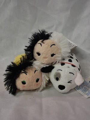 Disney Store 101 Dalmatians Mini Tsum Tsum Plush Set Of 3 New With Tags Cruella