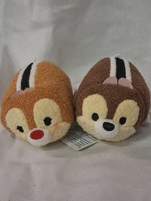 CHIP & DALE Disney Store Mini Tsum Tsum, 3.5" Stuffed Plush Set LOT (2) NEW NWT