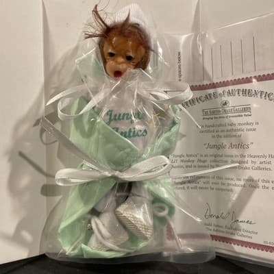 Ashton Drake Realistic Monkey “Jungle Antics” Heavenly Handfuls, No Box