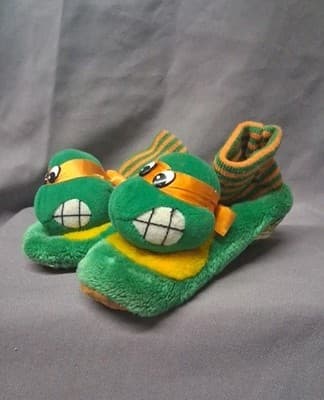 Vintage 1990 Michael Angelo Ninja Turtles TMNT Child's Slippers 13 M