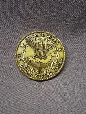 Challenge Coin Sailor of the Year 2008 Commander US Naval Forces Japan Navy