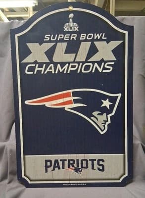 NFL New England Patriots - Super Bowl 49 Champions Wood Sign 11X17